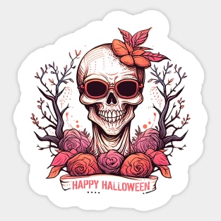 Halloween Skeleton Face Gothic Skull Sticker